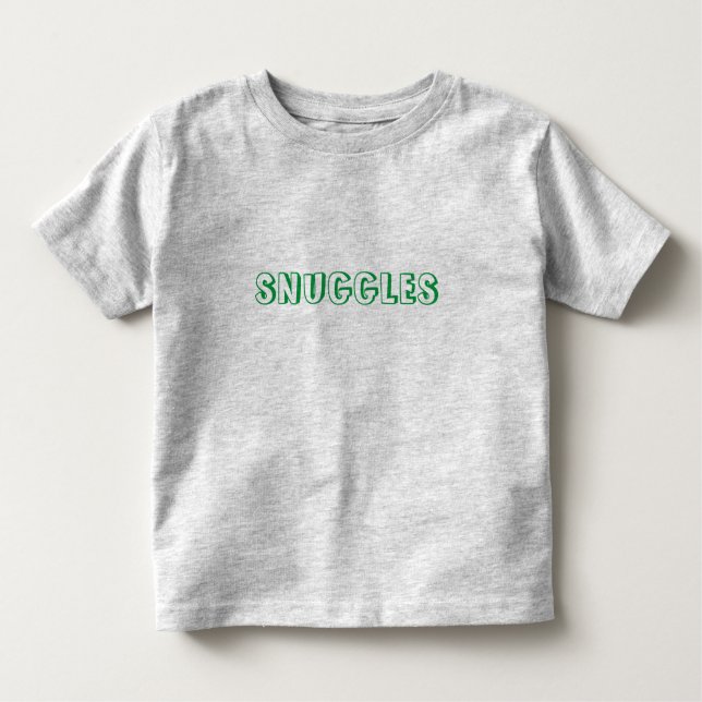 Camiseta Infantil Cartas verdes "Snuggles" (Frente)