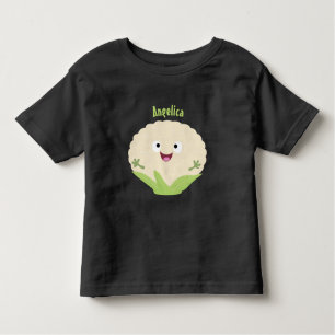 Camiseta Infantil Cartografia de couve-flor-branca e feliz