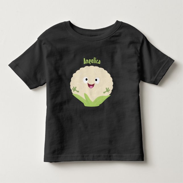 Camiseta Infantil Cartografia de couve-flor-branca e feliz (Frente)