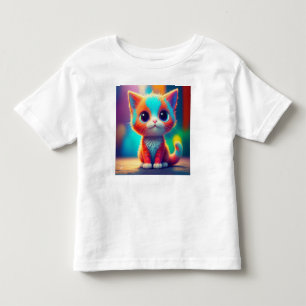 Camiseta Infantil Cartografia de Gatinho Coriado do Arco-Íris