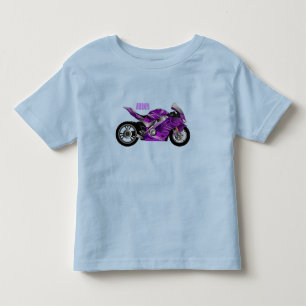 Camiseta Infantil Cartografia de motocicletas de esporte roxo