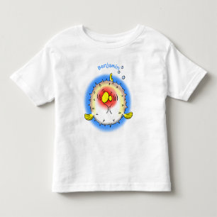 Camiseta Infantil Cartografia de peixe-porco-espinho engraçado