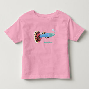 Camiseta Infantil Cartografia de peixe tropical de rico bonito