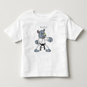 Camiseta Infantil Cartoon bonito rhino kung fu