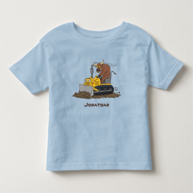 Camiseta Infantil Cartoon buldozer engraçado (Frente)