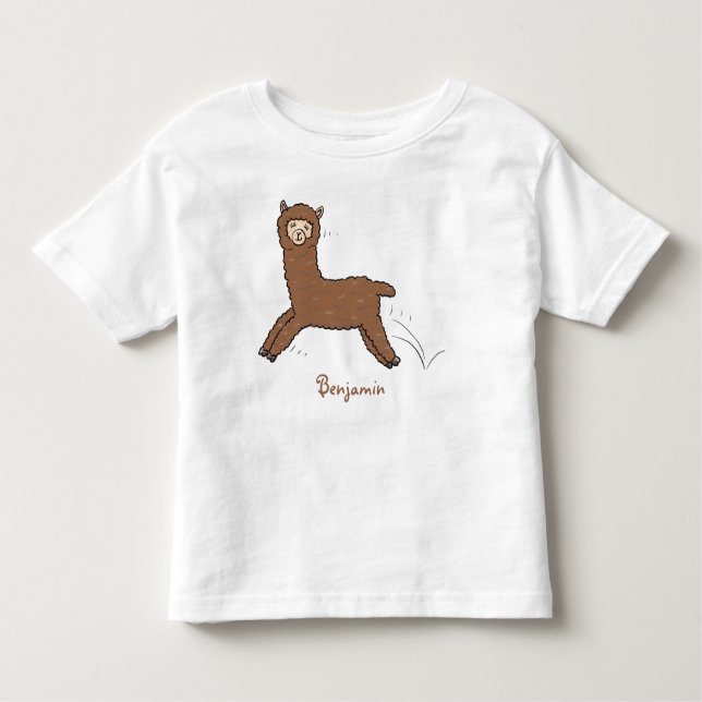 Camiseta Infantil Cartoon castanho-branco e bonito (Frente)