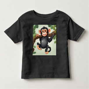 Camiseta Infantil Cartoon Chimpanzé Engraçado e Bonito