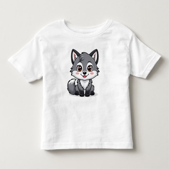 Camiseta Infantil Cartoon Cinza Wolf (Frente)