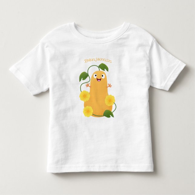 Camiseta Infantil Cartoon de abóbora de abóbora-de-bico-branca (Frente)
