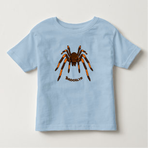 Camiseta Infantil Cartoon de aranha-do-marrom e-laranja-acastanhado