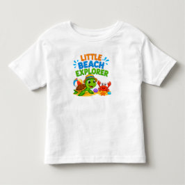 Camiseta Infantil 🐢 Cartoon de Aventura na Praia para Crianças 🏖️