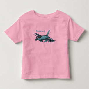 Camiseta Infantil Cartoon de avião de combate militar