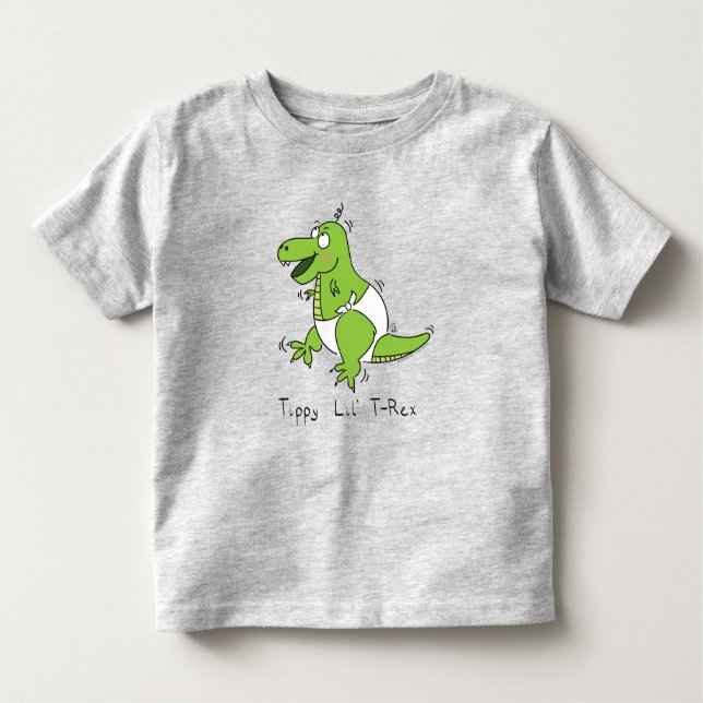 Camiseta Infantil Cartoon de Bebê Bonito Dinossauro T-Rex (Frente)