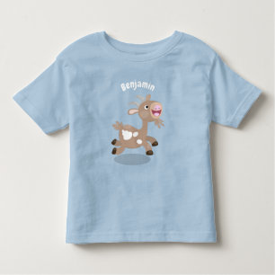 Camiseta Infantil Cartoon de cabra feliz e bonito