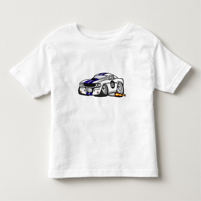 Camiseta Infantil Cartoon de carro de músculo branco - Escolha a cor (Frente)