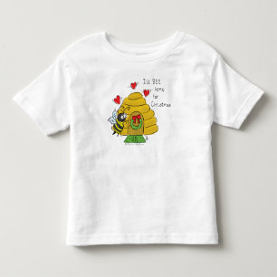Camiseta Infantil Cartoon de Feriado Engraçado de Abelhas de Natal