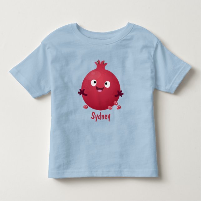Camiseta Infantil Cartoon de fruta de romã giro (Frente)
