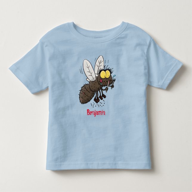 Camiseta Infantil Cartoon de insetos com mosca espinhenta (Frente)