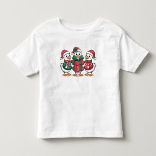 Camiseta Infantil Cartoon de Patos de Natal Bonitos Art-68105