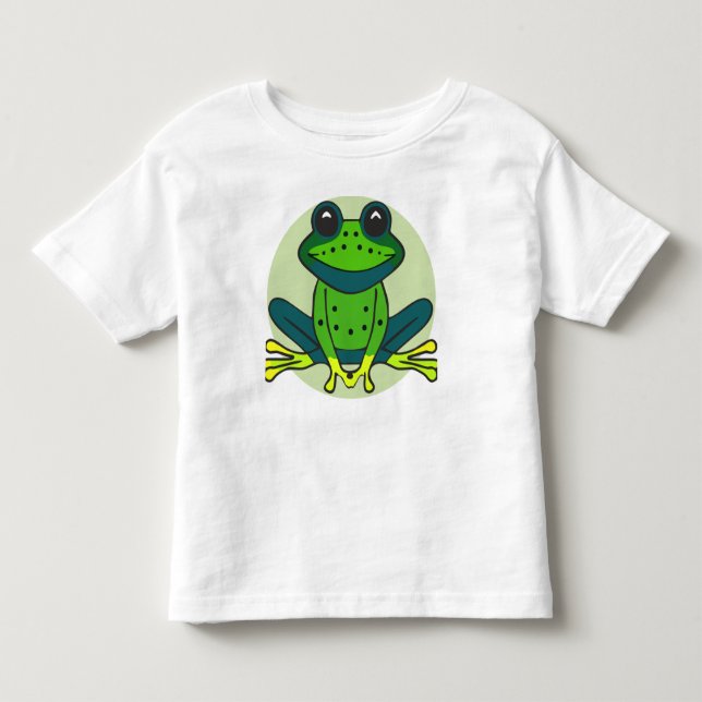 Camiseta Infantil Cartoon de Sapo Verde (Frente)
