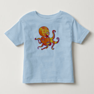 Camiseta Infantil Cartoon divertido Octopus Infantil T-Shirt