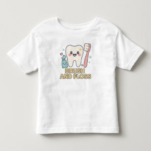 Camiseta Infantil Cartoon dos dentes-cegos - Higiene dental do pince