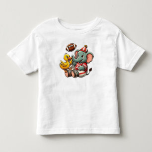 Camiseta Infantil Cartoon Elefante e Pato