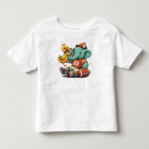 Camiseta Infantil Cartoon Elefante e Pato