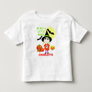 Camiseta Infantil Cartoon Engraçado Bruxa Maldita Halloween