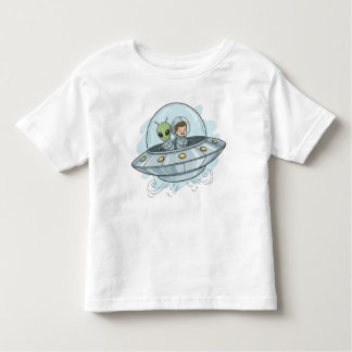 Camiseta Infantil Cartoon Flying Alien
