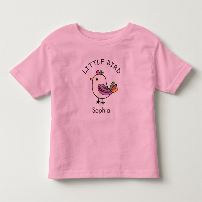 Camiseta Infantil CARTOON LITTLE BIRD personalize this template (Frente)