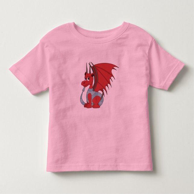 Camiseta Infantil Cartoon Red Dragon (Frente)