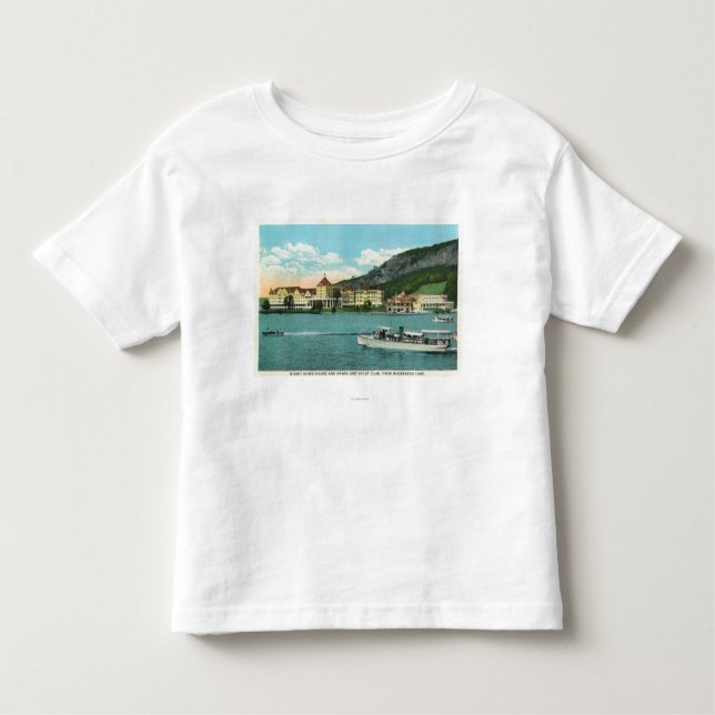 Camiseta Infantil Casa, anexo, e yacht club do Mt Kineo (Frente)