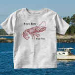Camiseta Infantil Casa de Praia Personalizada da Lagosta Vermelha Ná<br><div class="desc">Celebrar o litoral e o verão com este design de lagosta náutica. Uma ilustração ruidosa da lagosta vermelha é colocada contra um belo fundo azul de linho azul. Adicione seu monograma ou texto personalizado - nome da família, nome da casa de praia, ano estabelecido, etc - ou exclua o texto...</div>