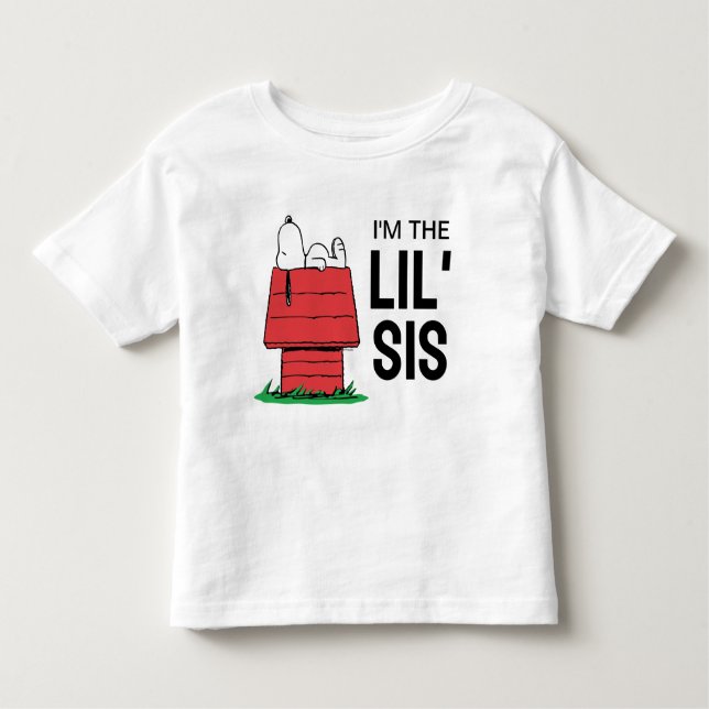 Camiseta Infantil Casa do Cachorro Snoopy Amendoim | Eu sou a Irmãzi (Frente)