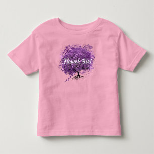 Camiseta Infantil Casamento da árvore da folha de Purple Heart da