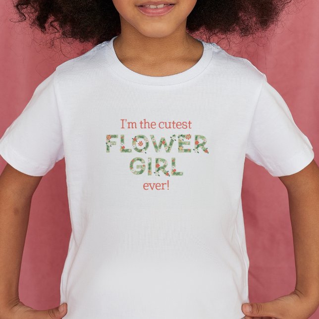 Camiseta Infantil Casamento De Texto Floral Da Menina Mais Justa (Criador carregado)