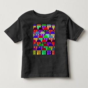 CAMISETA INFANTIL CASAS COLORIDAS COMUNIDADE DOMÉSTICA