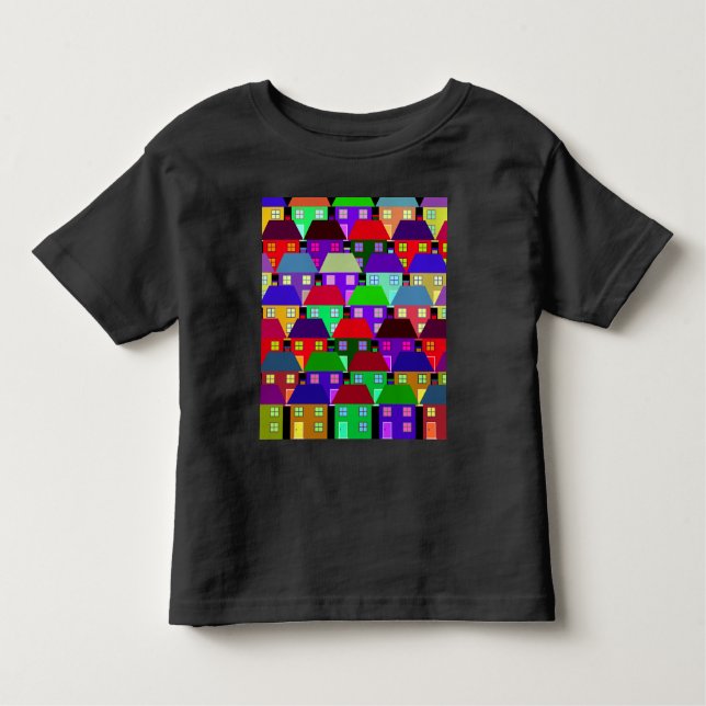 CAMISETA INFANTIL CASAS COLORIDAS COMUNIDADE DOMÉSTICA (Frente)