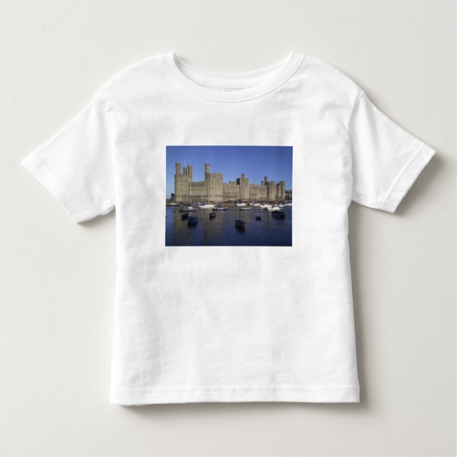 Camiseta Infantil Castelo de Caernarfon, Gwynedd, País de Gales (RF) (Frente)
