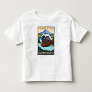 Camiseta Infantil Castor & capa do Mt. - desfiladeiro do Rio