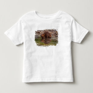 Camiseta Infantil castor, Castor canadensis, vai nadar