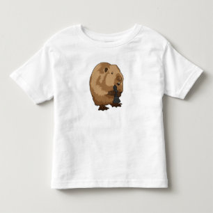 Camiseta Infantil castor no xadrez com bispo de xadrez