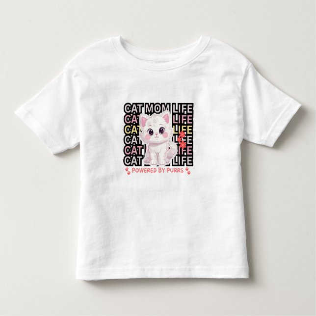 Camiseta Infantil Cat Mom Life funny (Frente)