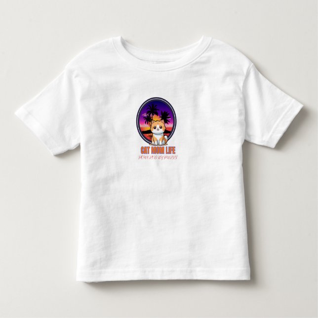 Camiseta Infantil Cat Mom Life funny (Frente)