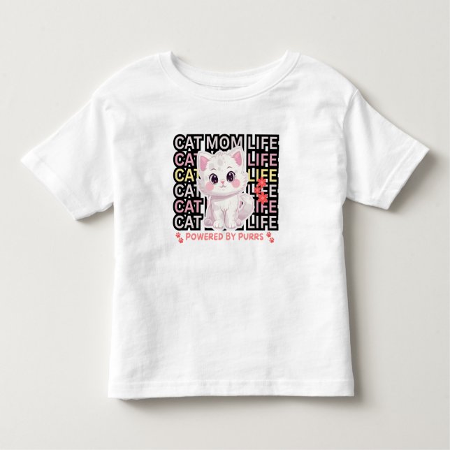 Camiseta Infantil Cat Mom Life funny (Frente)
