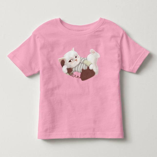 Camiseta Infantil Cat no telefone (Frente)