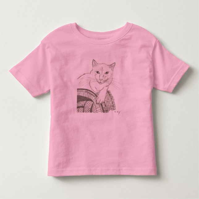 Camiseta Infantil Cat Ragdoll Retrato Toddler Ringer T-Shirt (Frente)