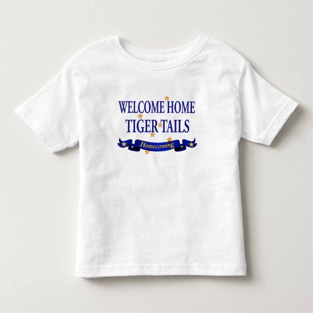 Camiseta Infantil Caudas Home bem-vindas do tigre (Frente)