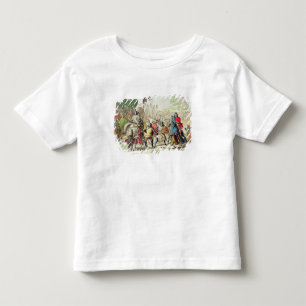 Camiseta Infantil Cavaleiros que duelam a pé em um competiam, placa